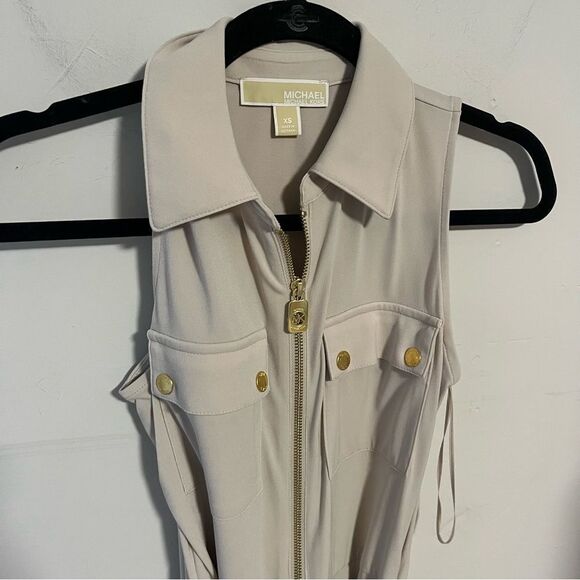 Michael Kors Tan Sleeveless Jumpsuit - Picture 2 of 7